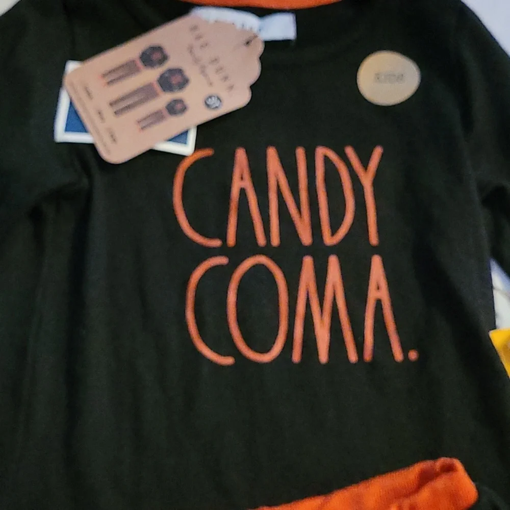NWT Rae Dunn Halloween Toddler Candy Corn Pajamas 3T